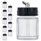 10 Pack Master Airbrush TB-003, 3/4 oz Glass Jar Bottles with 60 degree Down Angle Adaptor Lid Assembly, Single-Action Siphon